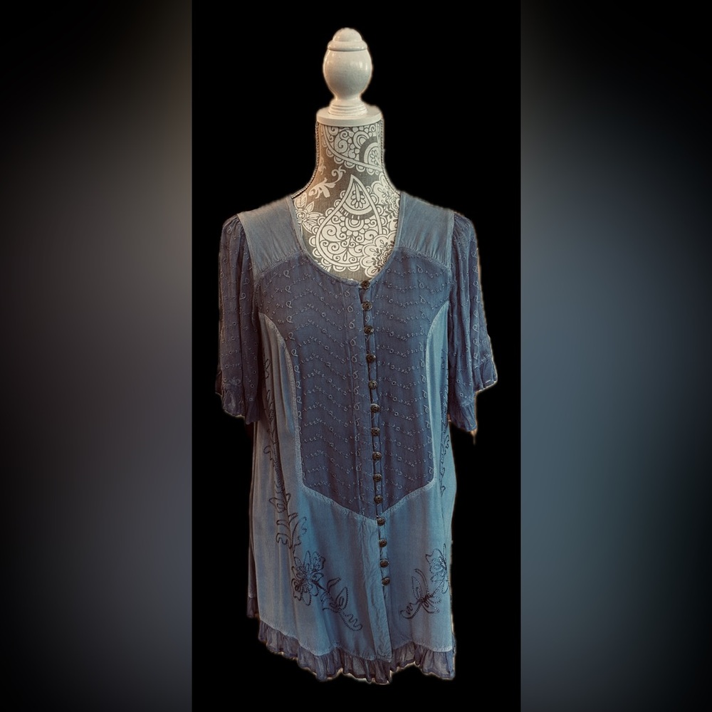 Chic lilac Embroidered Women's Blouse